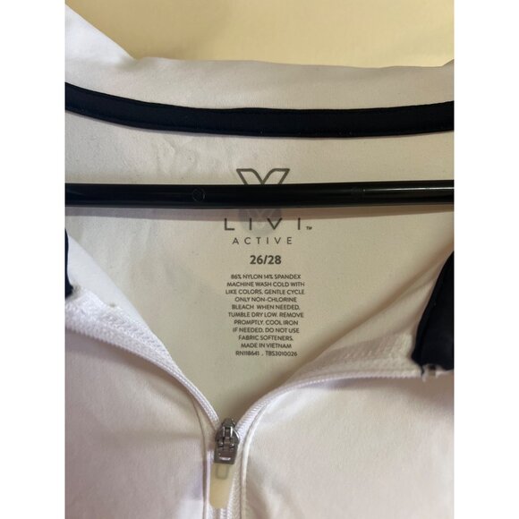 Livi Active White Zip-Up Short Sleeve Athletic Top Size 26/28 - Picture 3 of 6